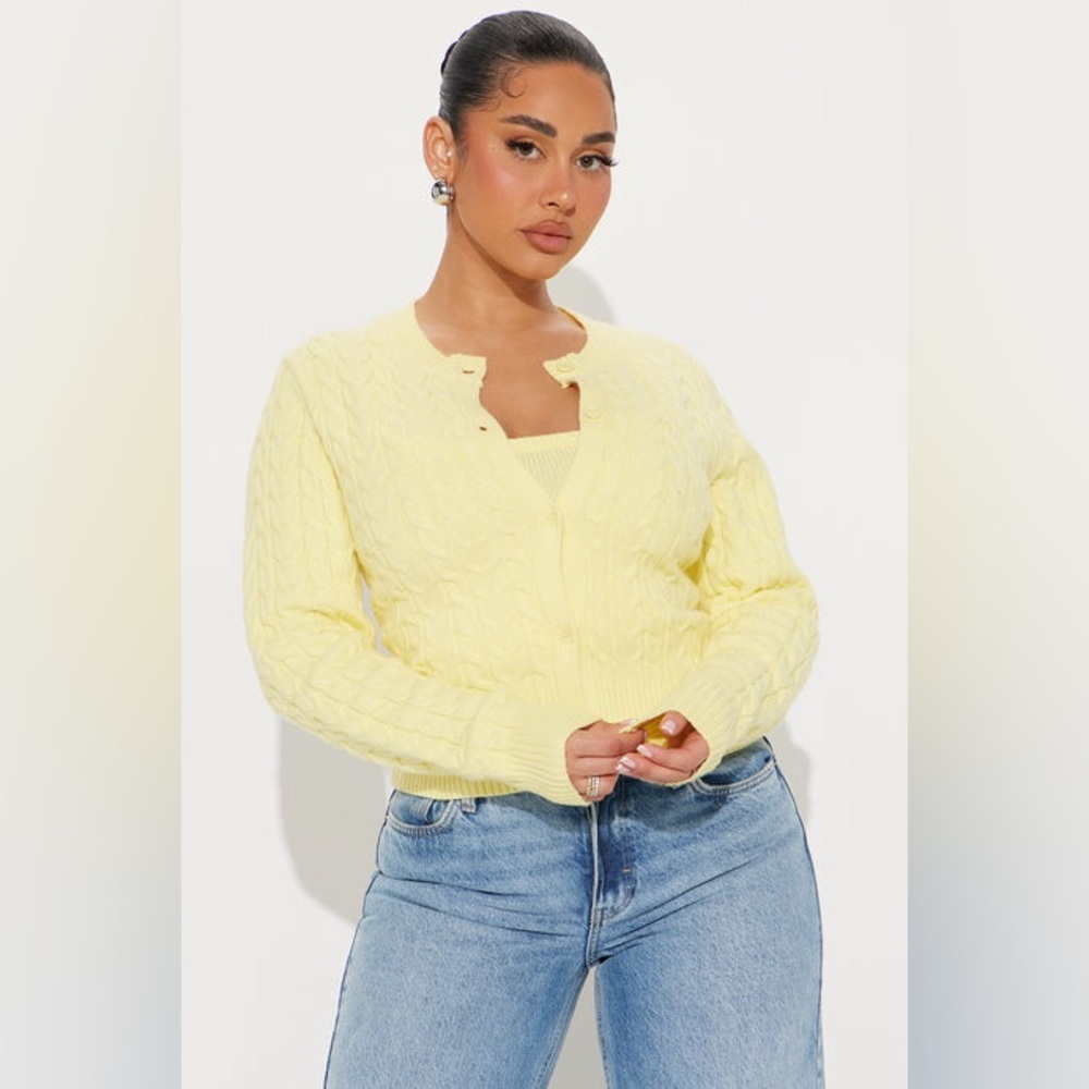Fashion Nova Cable Knit Cardigan Set